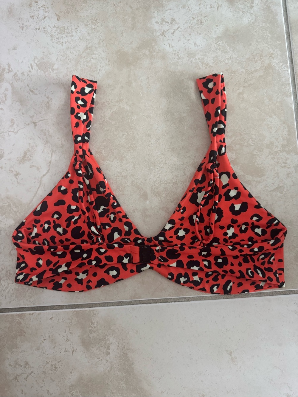 Blackbough Leopard-Print Bikini Swim Top Orange/Black/White animal print Large